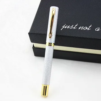 

High Quality Fountain Pen Luxury Frosted gold clip Full Metal Golden Clip Pens Writing Stationery Office School Supplies