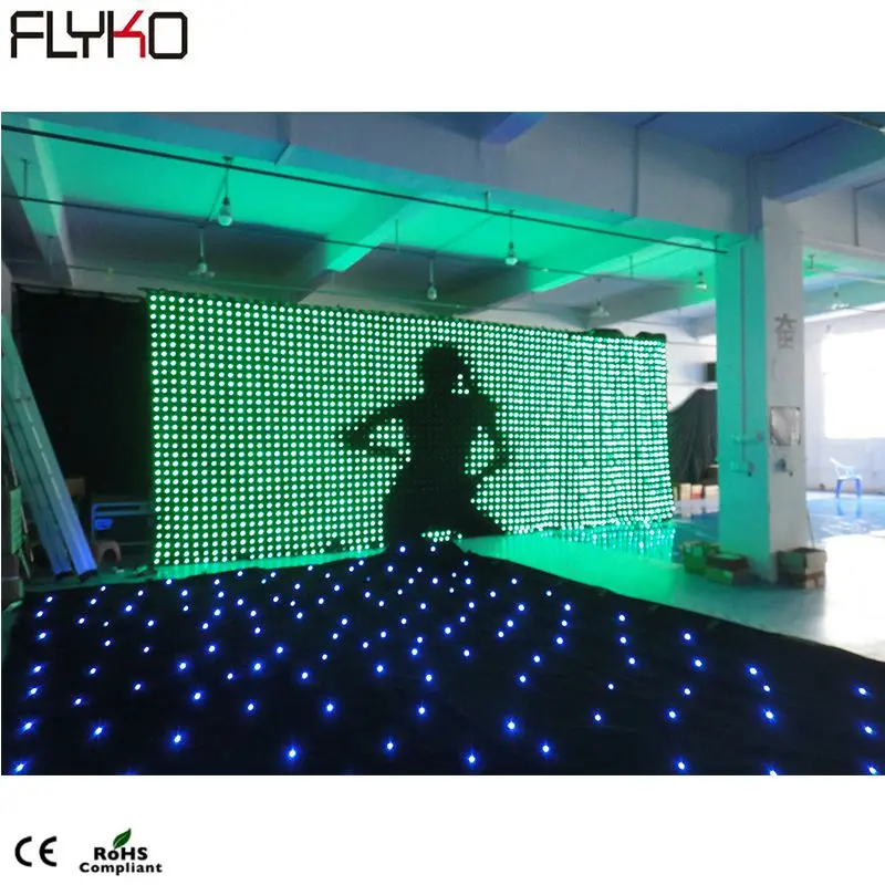 

Free shipping 3m*8m P100MM Fire-proof dj equipment curtain led dmx