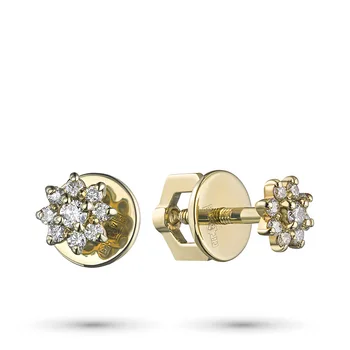 

Pusety of yellow gold with diamonds e0301ps07191230