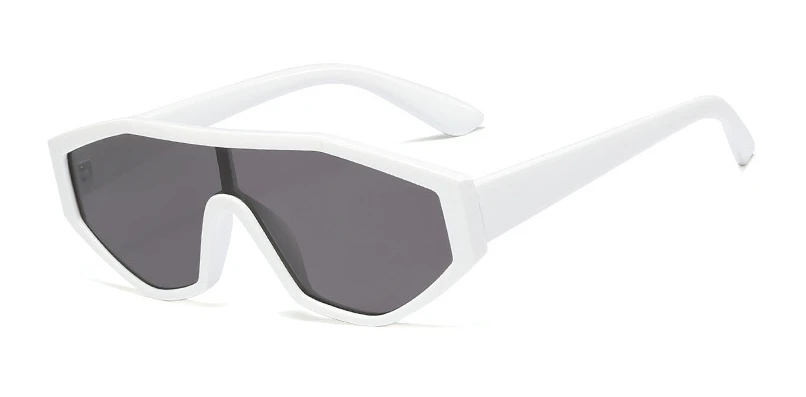 48038 негабаритных один объектив очки солнцезащитные очки для мужчин и женщин Мода UV400 очки - Цвет линз: C4 white