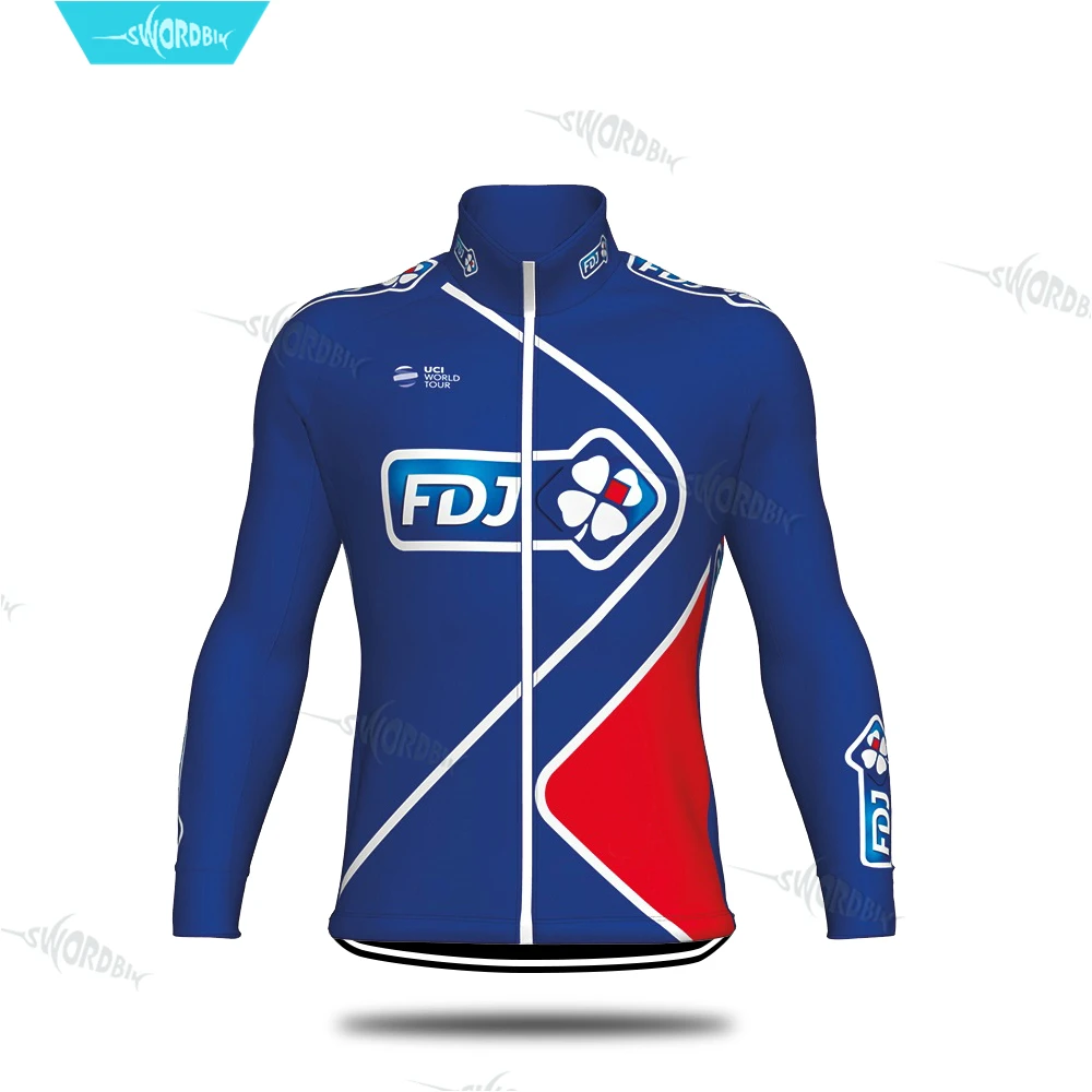 FDJ Pro Team велосипедная одежда с длинным рукавом Одежда Джерси набор мужской комплект Cycl Одежда дышащая быстросохнущая Ropa Ciclismo - Цвет: Long Sleeve Jersey