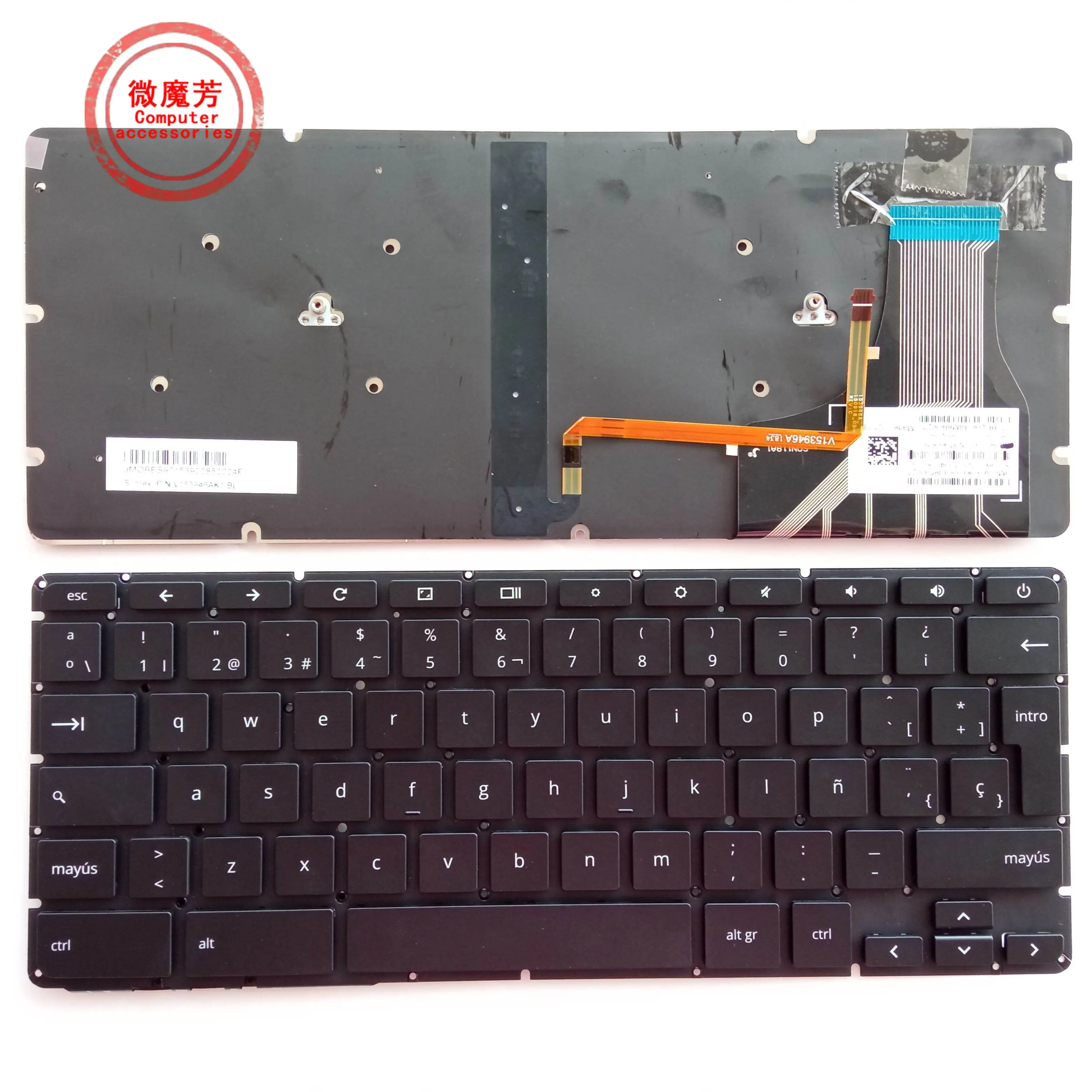 

Spanish SP New FOR HP Chromebook 13 G1 TPN-Q176 Laptop keyboard Backlit