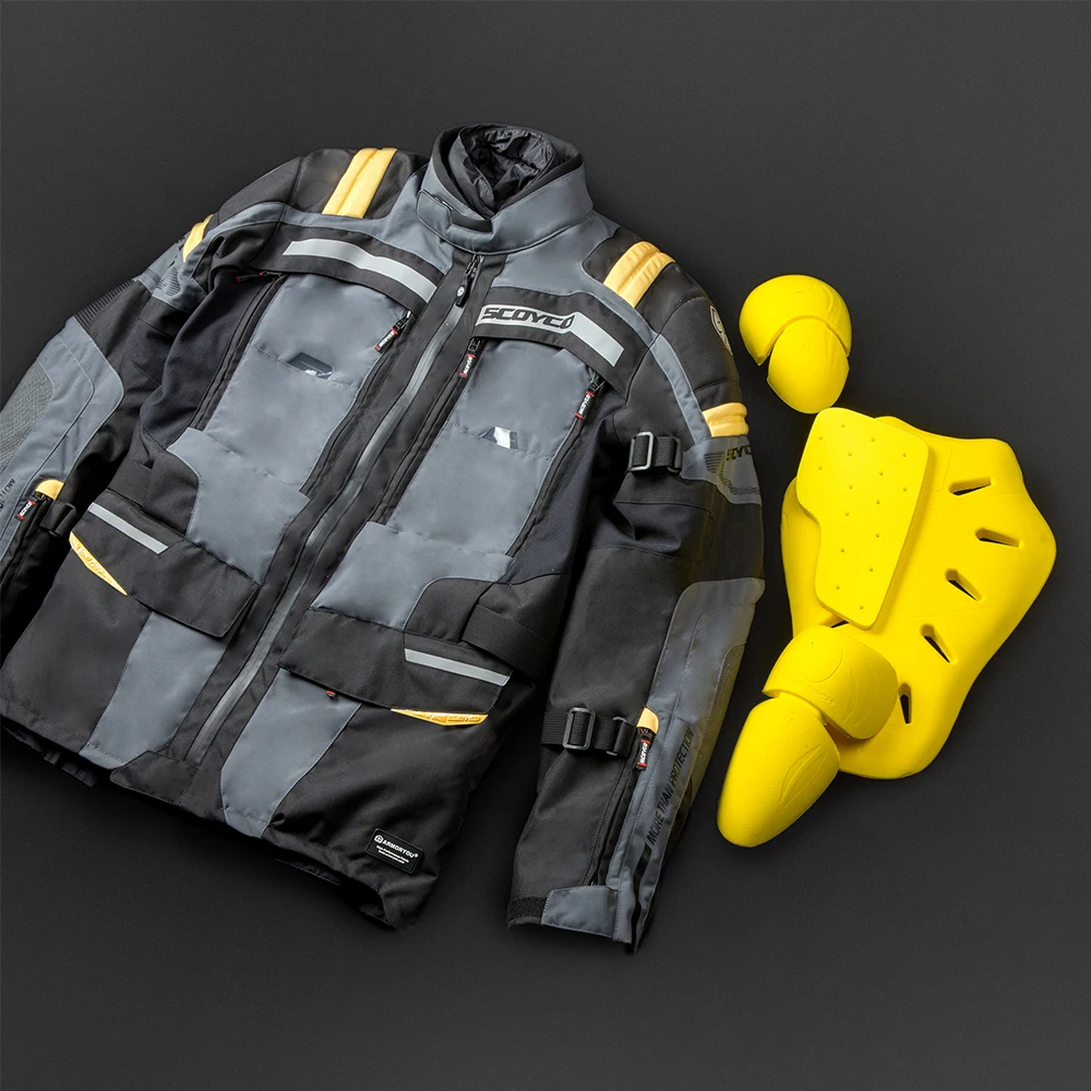 SCOYCO мотоциклетная куртка водонепроницаемая влагостойкая Защитная Экипировка Светоотражающая зимняя куртка для мотокросса дышащая износостойкая