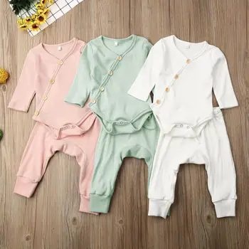 

0-18M Newborn Baby Boy Girls Tops+Pants Outfits Pajamas Pjs Set Sleepwear New US