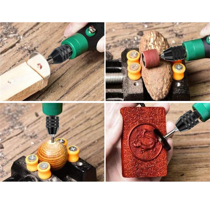 Drill Chuck Keyless Screwdriver Impact Driver Adaptor Electric Micro Motor Clamp Mini Chuck Fixture Hex Shank Drill Bits Adapter