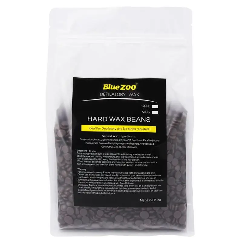 BLUE ZOO 500/1000g Depilatory Wax Bean Pellet Hot Film Hard Wax Bean For Body Bikini Face Hair Removal No Strip Waxing