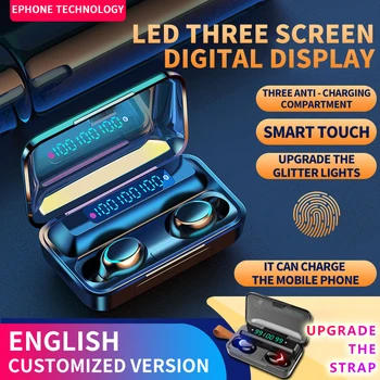 

KUGE TWS Bluetooth 5.0 Earphones 2200mAh Charging Box Wireless Headphone 9D Stereo Sports Earbuds Headsets With Microphone
