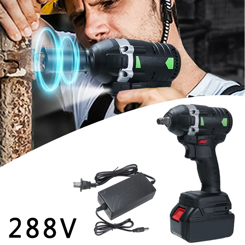 

110-240V 630N.M 11x7x24cm Cordless Brushless Electric Impact Wrench Tools Kit