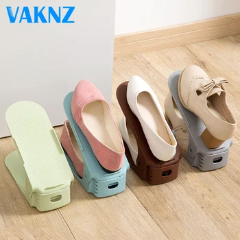 

Genuine Vaknz Durable Adjustable Shoe Organizer Footwear Support Slot Space Saving Cabinet Storage Rack Shoebox 5pcs
