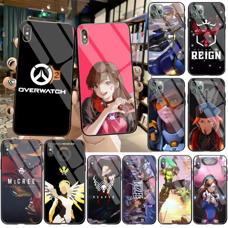 HUAGETOP overwatch 2 мягкий черный чехол для телефона из закаленного стекла iPhone 11 Pro XR XS MAX
