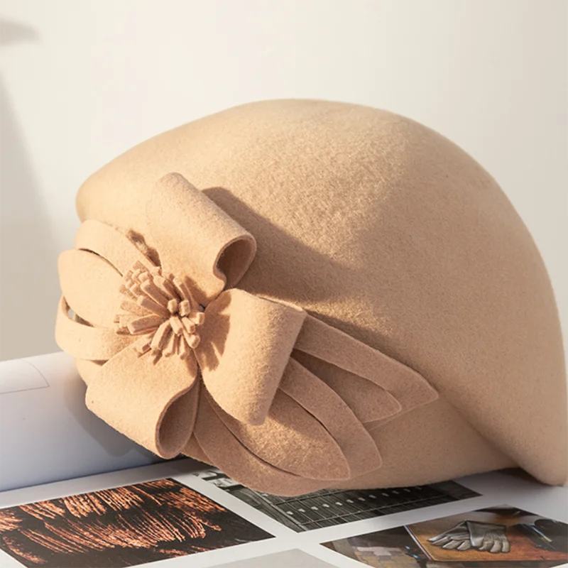 New fashion ladies beret hat 100% wool retro warm wool winter ladies beret french artist beanie hat sweet girl gift wool beret