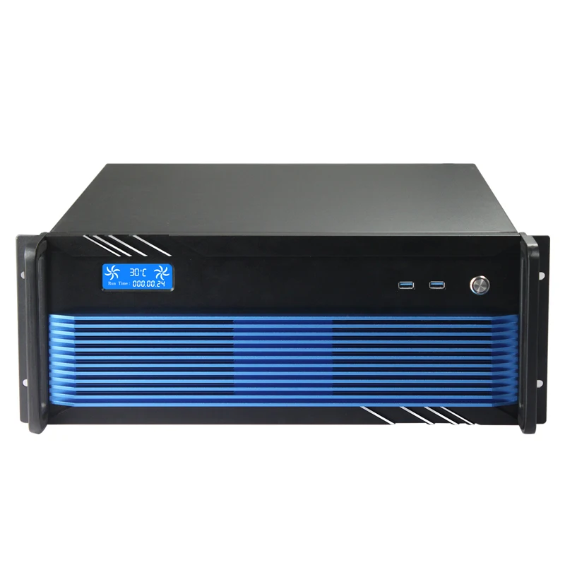 Industrial computer pc 4u server case with TEMP display rack server
