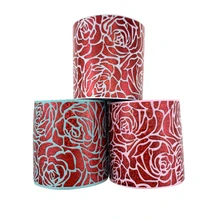 BOCA Новое поступление 3 дюймов(75 мм) пользовательские печатные розы голограмма красная фольга корсажная лента DIY банты для волос