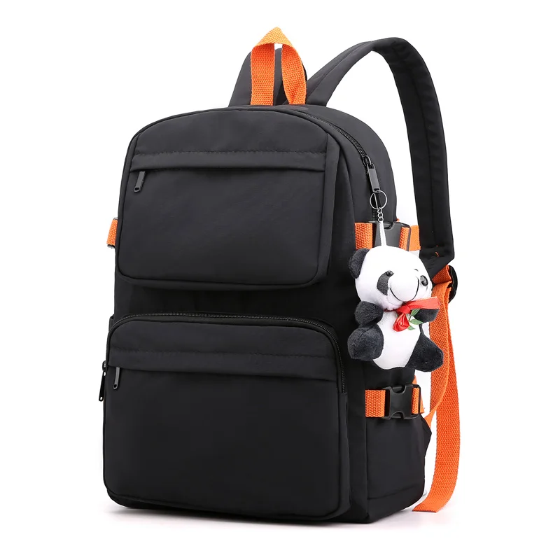 BPZMD водонепроницаемый нейлоновый школьный рюкзак для женщин, рюкзаки для путешествий с несколькими карманами, женская школьная сумка для девочек-подростков, книга - Цвет: black
