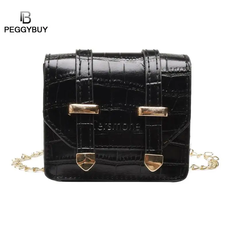 

Stone pattern Mini Crossbody bags For Women 2019 Quality PU Leather Ladies Chain Purse Chain Shoulder Bags Messenger Bag