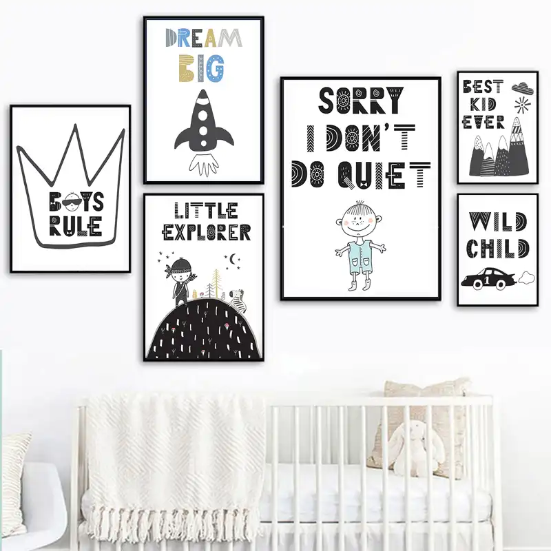 Tableau Artistique Mural Decoratif Pour Chambre D Enfant Dessin Anime Avec Regles Aliexpress