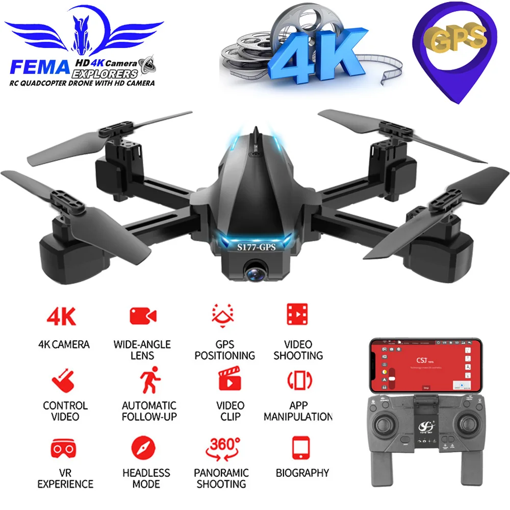 

FEMA Drone with camera 4K GPS 5G Wifi FPV With Dual Camera Wide Angle Rc Drone Quadcotper Professional VS SG906 S167