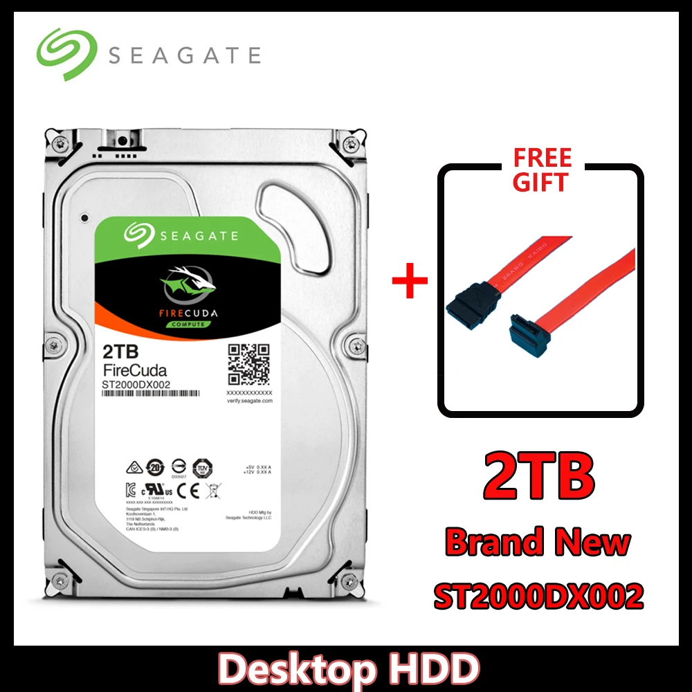 

Seagate 2TB FireCuda Gaming SSHD (Solid State Hybrid Drive) - 7200 RPM SATA 6Gb/s 64MB Cache 3.5-Inch HDD (ST2000DX002)