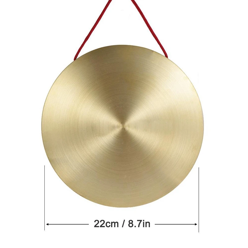 22cm Hand Gong Brass Copper Chapel Opera Percussion with Round Play Hammer