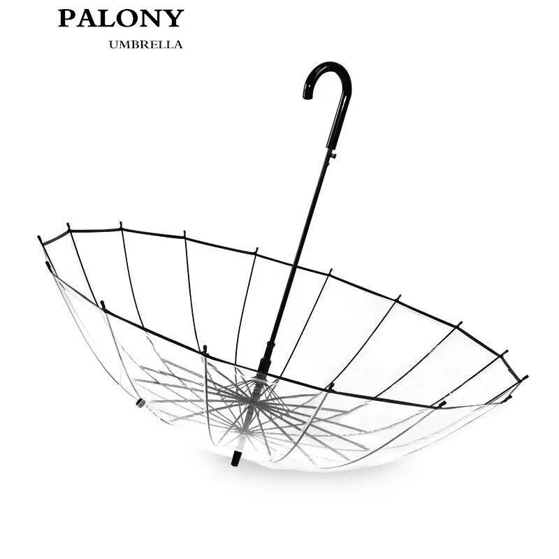 

PALONY Big Handle 16 Rib Semi-Automatic Transparent and High Quality Umbrella Creative Umbrella for Men and Women