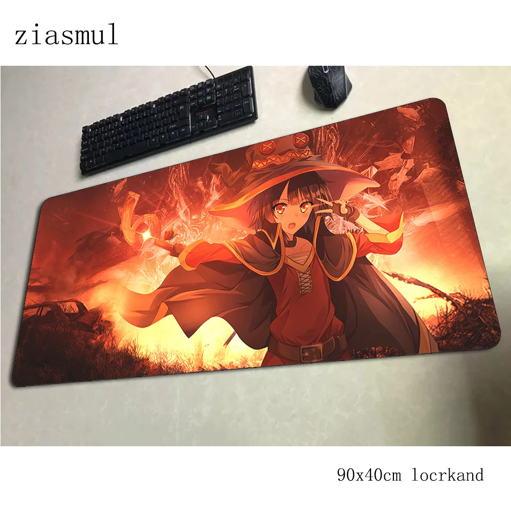 Megumin коврик для мыши толстый компьютерный геймерский коврик для мыши 900x400x3 мм большой коврик для мыши в стиле аниме эргономичный гаджет офисный стол коврики
