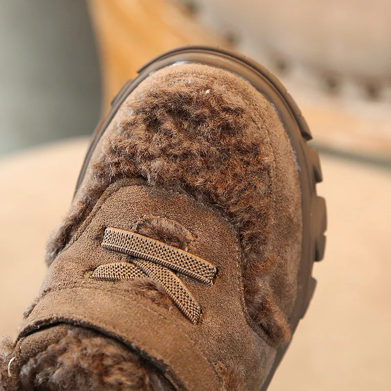 Новая зимняя спортивная обувь с мягкой подошвой для девочек, нескользящая теплая детская обувь для малышей, лоферы для мальчиков 0-1-3 лет