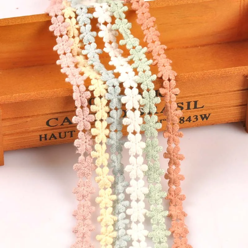 Flower Pattern Handmade Lace Trim Patchwork Ribbon DIY Garment Sewing Headwear Accessories 2yard 13mm