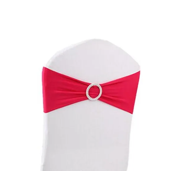 Современный стиль спандекс материал многоразовый эластичный комплект стула для свадебной вечеринки с галстуком-бабочкой с кольцом эластичный чехол для стула задняя пряжка - Цвет: Rose Red5
