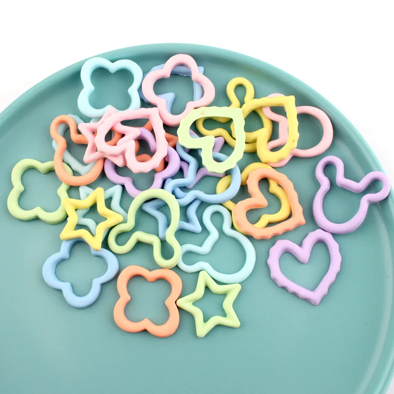 

200 шт. матовая Смола полые искусственные подвески с плоским основанием Красочный геометрический Кабошон DIY Клей Рамка Аксессуары Украшение