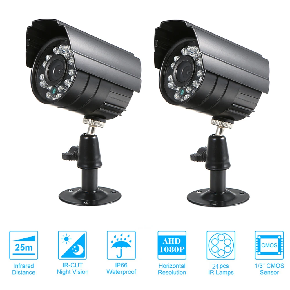 

2PCS 1080P Analog Camera CCTV Camera 1/3" CMOS 24 Lamp Nightvison Security Camera Video Surveillance Bullet Camera Analog
