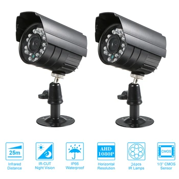 

4PCS 1080P CCTV Camera 1/3" CMOS Color 24 Lamp Nightvison Weatherproof Indoor Bullet Camera Analog Security Camera