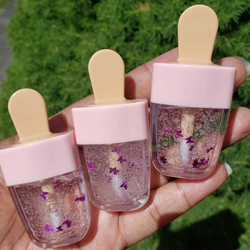 

1/5Pcs Lip Gloss Tubes Pink Ice Cream Lip Glaze Empty Tube Transparent Lip Refillable Bottle DIY Cosmetic Containers