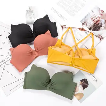 

CHRLEISURE Sexy Women Wire-Free Comfort Bra Adjusted Push Up Bralette Lingerie Leisure Thin Cup Bra
