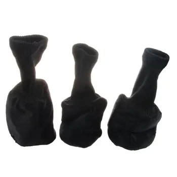 

Set of 3 Black Long Neck Golf Club Head Covers Headcover Protect 1 3 5