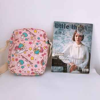 

LISM Little Twin Star Fashion Anime Canvas Shoulder Bags Soft Tote Messenger Handbag Casual Shopping Bag Lady Girls