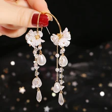 2019 Hàng Mới Về Ngọc Trai Hợp Thời Trang Giọt Nước Nữ Tòn Ten Bông Tai Baroque Vỏ Bông Tai Nữ Bông Tai Dáng Dài Nữ Trang Sức(China)