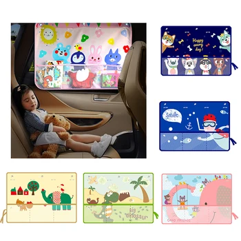 

Cute Cartoon Car Sunshade Cover with Storage Bag Universal Sun Shade for Car Window Magnetic Window Curtain Cover Cars Organizer