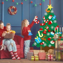 Войлочная Рождественская елка для детей 3.2Ft Diy Рождественская елка с малышами 49 шт. украшения для детей рождественские подарки Висячие домашние двери Wa