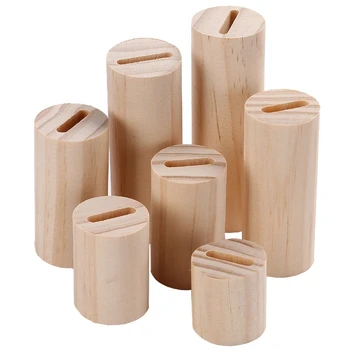 

Cylindrical Ring Seat Seven-Piece Ring Display Bracket Jewelry Display Stand Wood Jewelry Cabinet