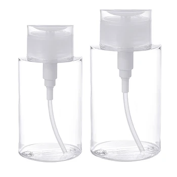 

2Pcs Push Down Empty Pump Dispenser Clear Bottle Makeup Container Pp Press the Bottle High Arrival Travel Bottles - 200Ml & 100M