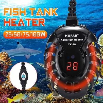 

25/50/75/100W LED Digital Aquarium Mini Heater Automatic Water Heating Rods Digital Temperature Controller for Turtle Fish Tank