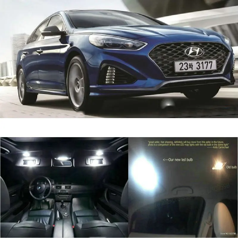 

LED Interior Car Lights For Hyundai new sonata LF room dome map reading foot door lamp error free 9pc