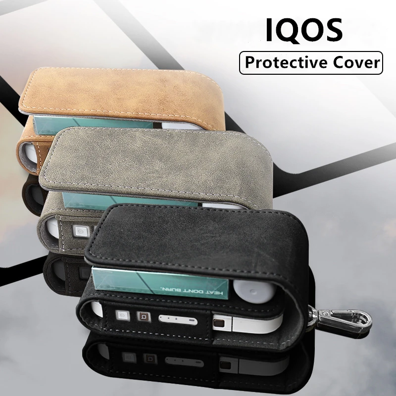 

Special Protective Cover PU Leather Electronic Holder Cigar Cover Carrying Case With Keychain For iQOS 2 3