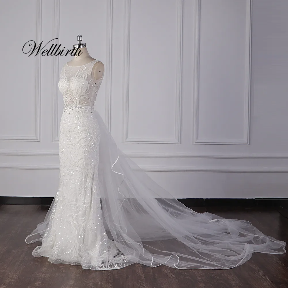 Реальное изображение Wellbirth Vestido de novia свадебное платье с вырезом-сердечком и рукавом-крылышком jc042