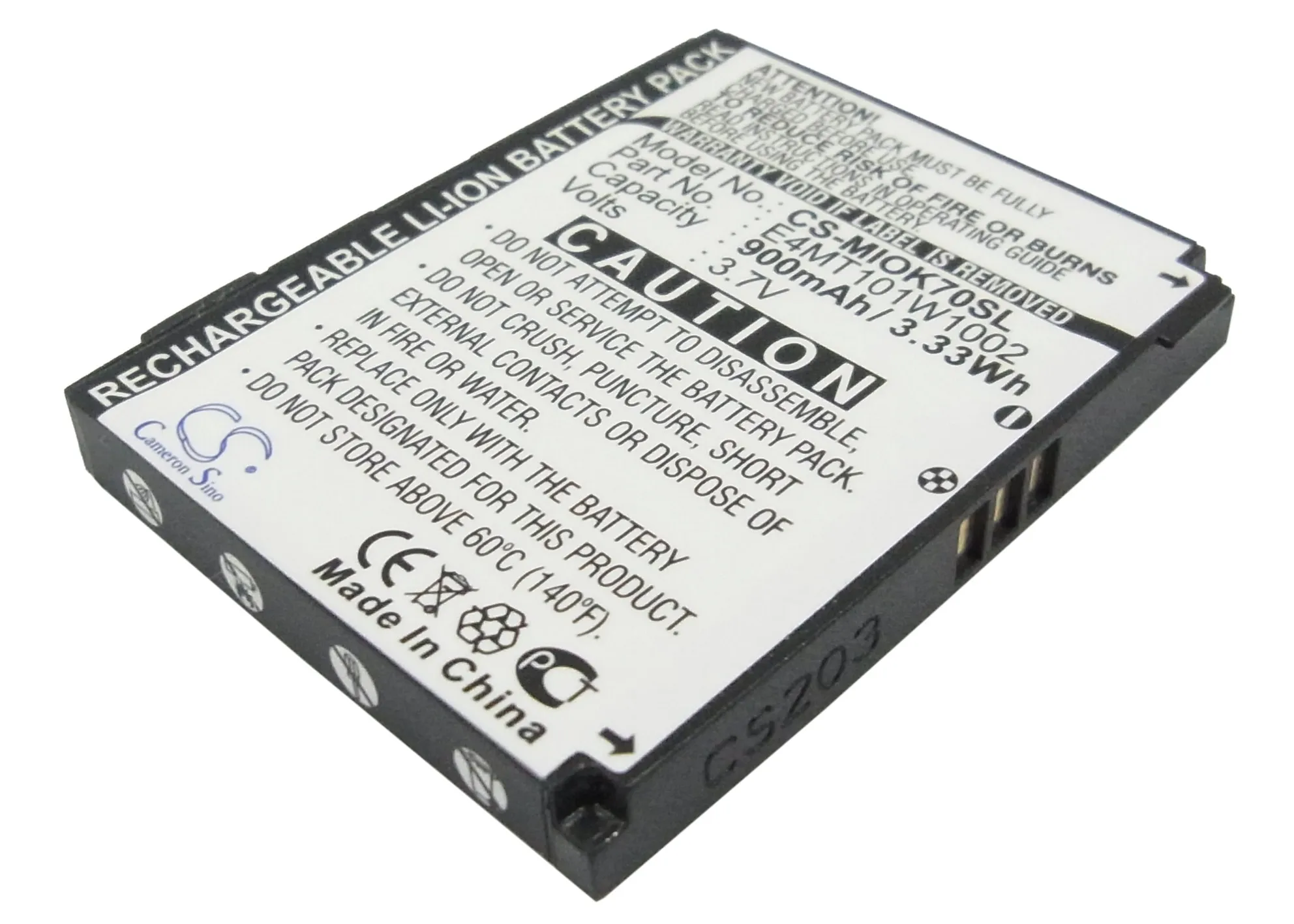 Аккумулятор CS 900mAh / 3.33Wh для Mitac Mio Explore A K70 K75 338937010173 E4MT101W1002 |