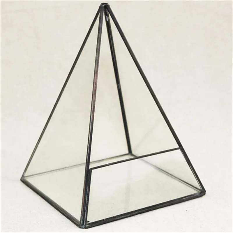 Pyramid Geometric Glass Terrarium Succulent Plants Container Planter Bonsai Flower PotGardening Decoration 3