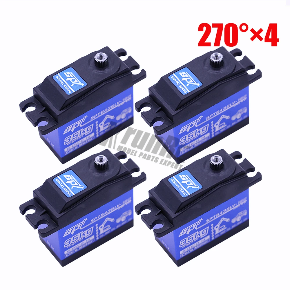 4 pcs 270 1/2/4 шт. SPT 5435lv 35 кг большой крутящий момент цифровой сервопривод тигельные алюминиевые металлические шестерни для RC Самолет, автомобиль, вертолет, части лодки - Цвет: 4 pcs 270