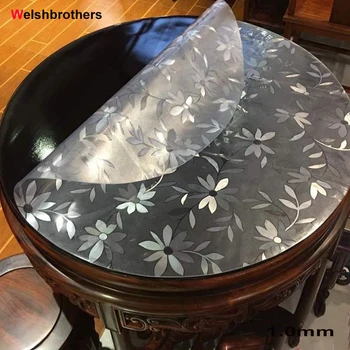 

1.0mm PVC Round Transparent Table Cover Dinning Waterproof Tablecloth Round Desk Pad Soft Glass Heavy Duty Plastic Clear Mat