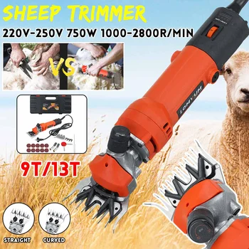 

9T/13T 750W Sheep Trimmer 6 Gears Speed Electric Sheep Goat Shearing Machine Clipper Farm Wool scissor Straight/Curved 220V-250V