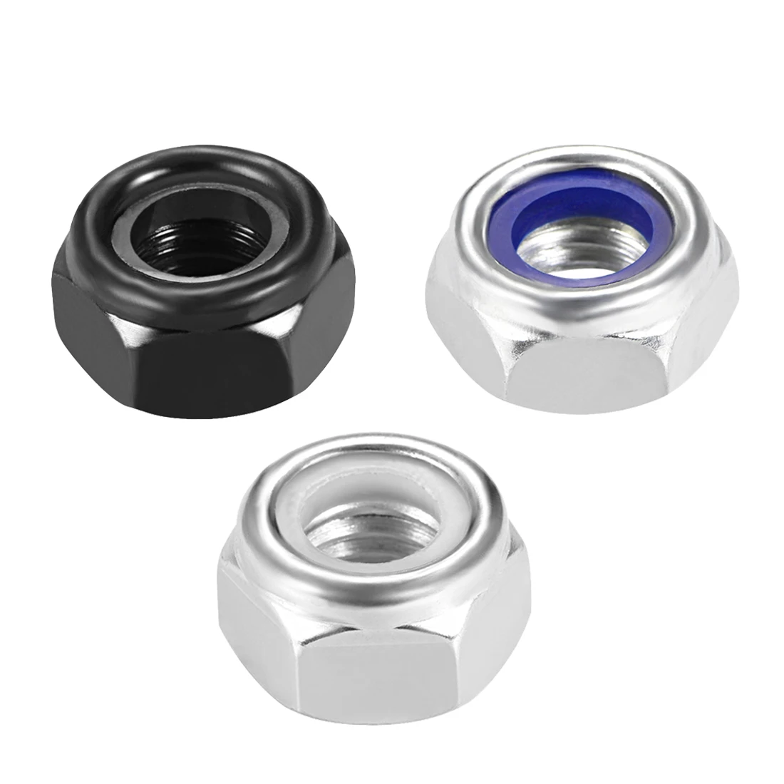 

uxcell 10-100 Pcs Nylon Insert Hex Lock Nuts M2 M2.5 M3 M4 M5 M6 M8 M10 M12 M14 Carbon Steel Zinc Plated Black Silver